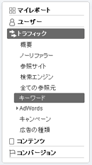 Google Analyticsの「キーワード」